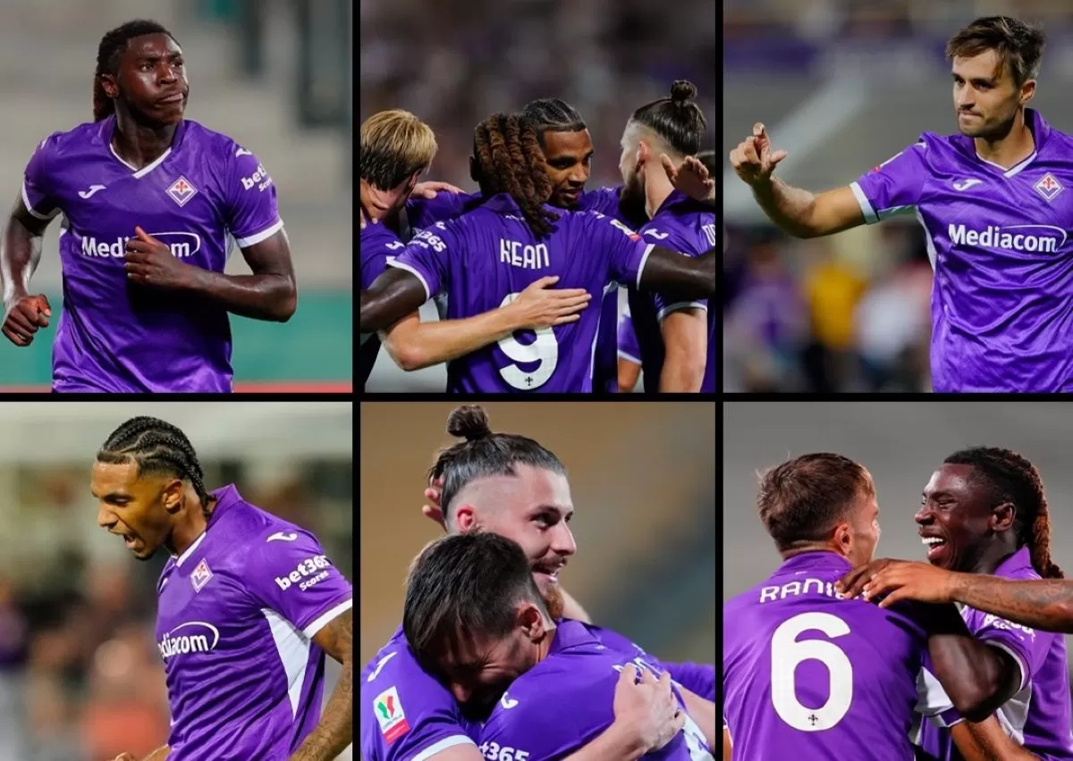 Selebrasi kemenangan Fiorentina atas Benevento 4-1 di Coppa Italia. (@acffiorentina)