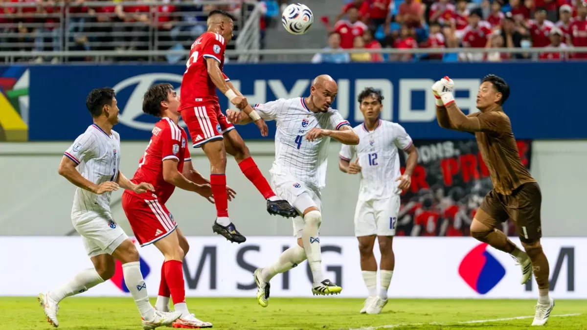 Kesalahan pemain Singapura beri andil besar akan kemenangan besar Thailand di leg 1 semifinal ASEAN Championship 2026, di Singapura, Sabtu, 15 Agustus.