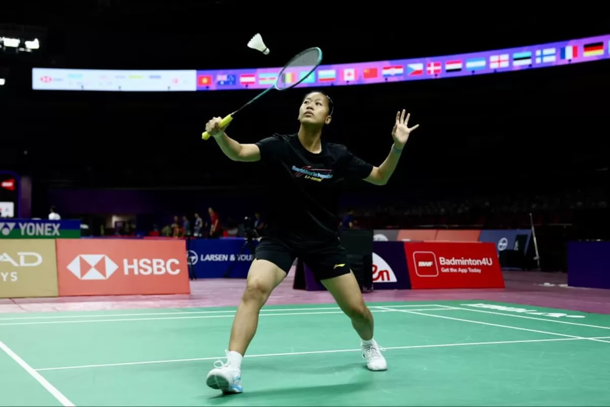 Andalan tunggal putri Indonesia, Putri Kusuma Wardani melakoni latihan resmi di Indira Gandhi Stadium, India, Minggu, 16 Agustus.