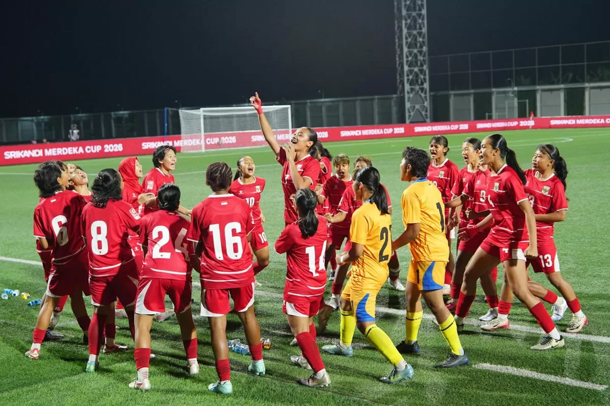 Para pemain Timnas Putri U-16 Indonesia yang turut berlaga di Srikandi Merdeka Cup 2026 di Supersoccer Arena, Kudus, 14-23 Agustus. 