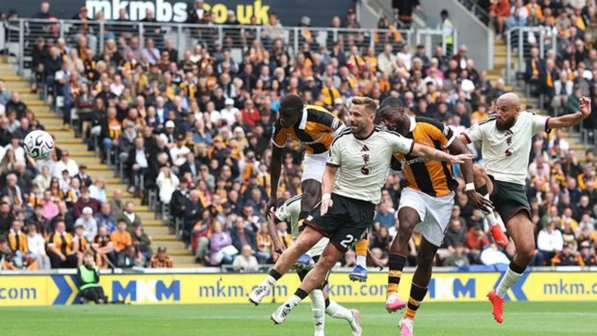 Pertandingan Manchester United kontra Hull City.