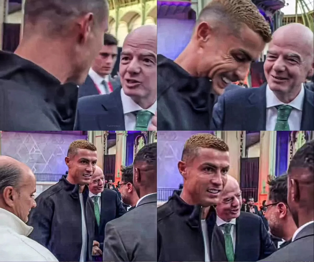 Cristiano Ronaldo bertemu Presiden FIFA Gianni Infantino di Paris.
