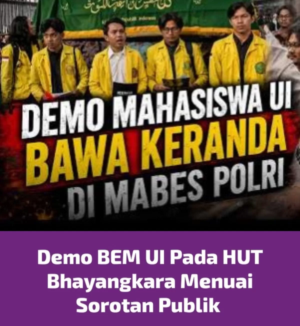 Demo Mahasiswa BEM UI (Dok Ist)