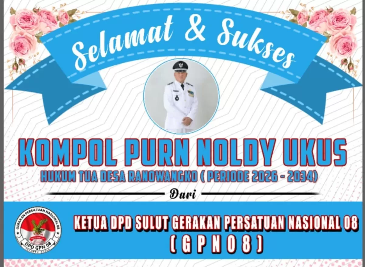 Ucapan Selamat dari GPN 08 Sulawesi Utara (Dok. GPN 08 Sulut)