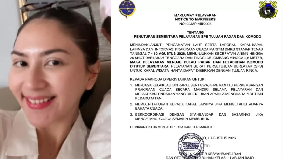 Artis Jessica Mila unggah foto liburan di Pulau Padar saat KSOP Labuan Bajo tutup pelayaran. (Instagram/merdioctav - djpl_ksoplabuanbajo)