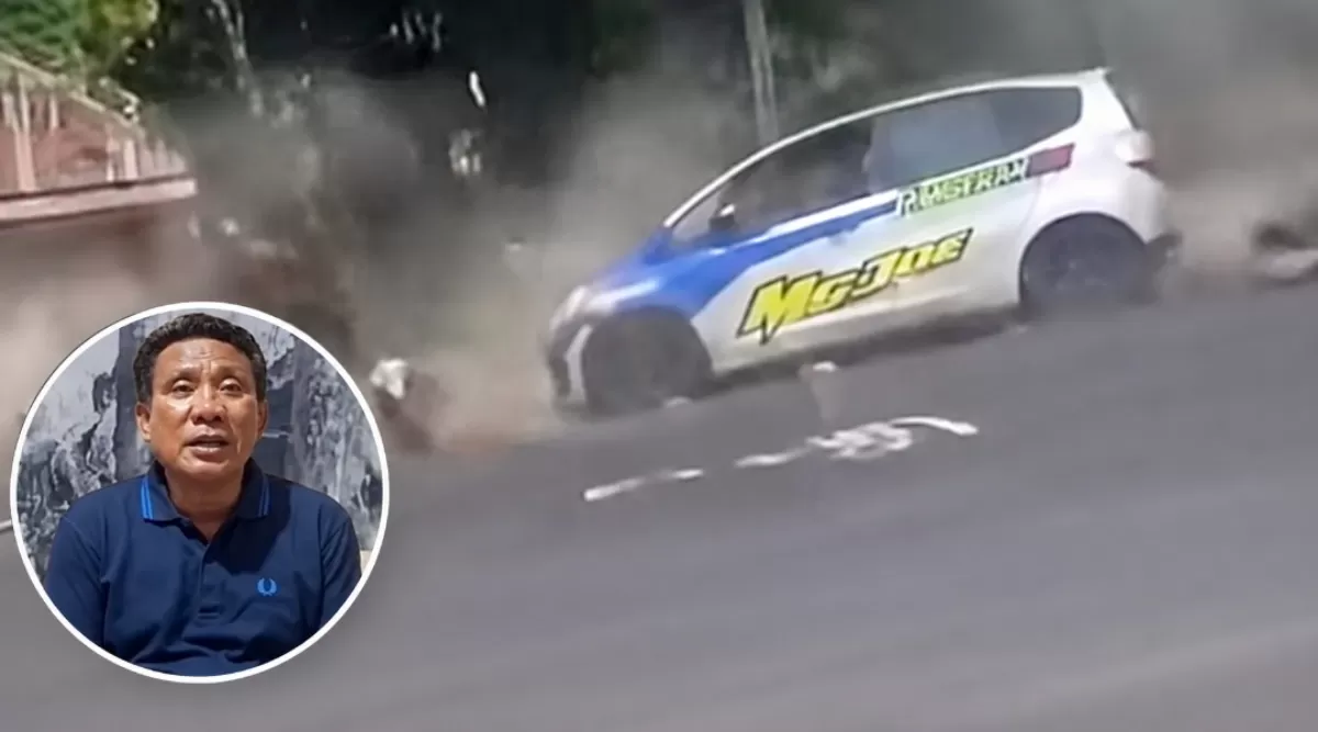Ketua Panitia Lucky Sugeha, insert insiden kecelakaan drag race kotamobagu (Dok.istimewa)