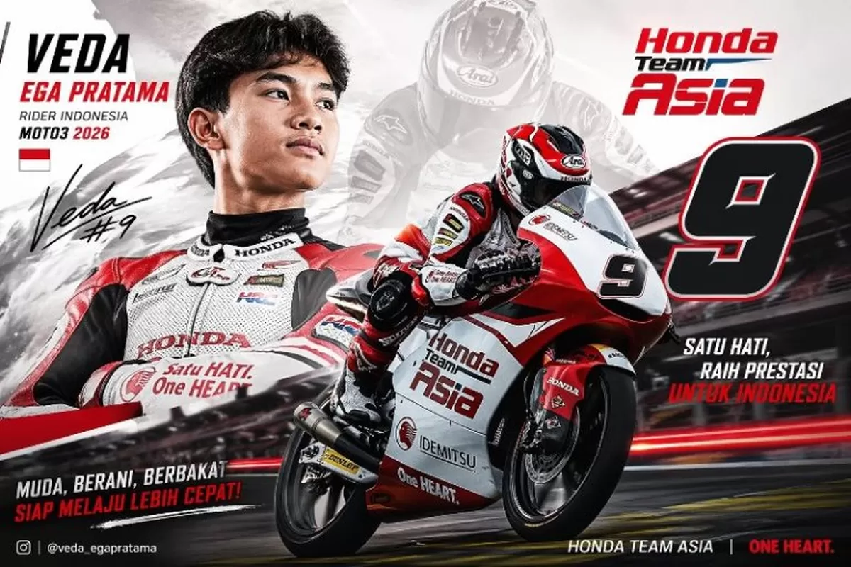 Veda Ega Pratama Gaspol di Jerez: Pembalap Honda Team Asia Nomor 9 Siap Bikin Gebrakan di Moto3 Spanyol 2026