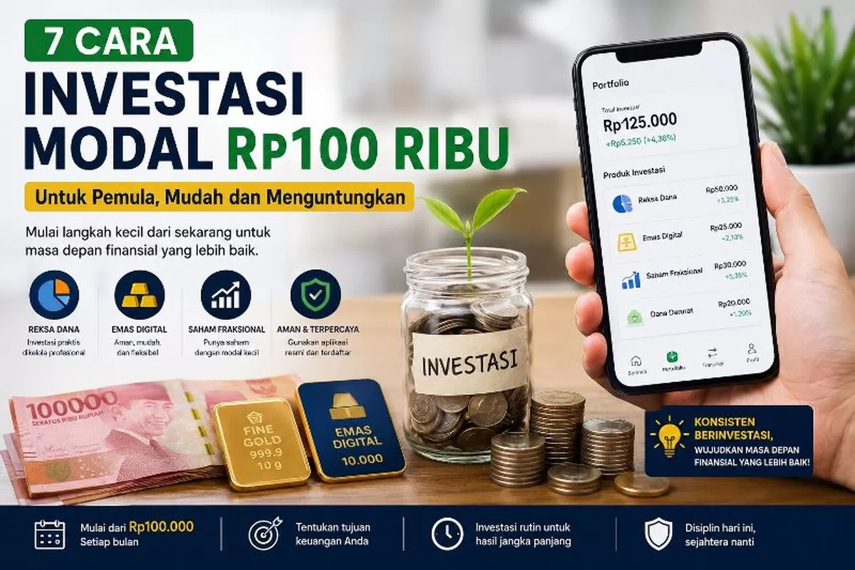 7 Cara Investasi Modal Rp100 Ribu untuk Pemula, Mudah dan Menguntungkan
