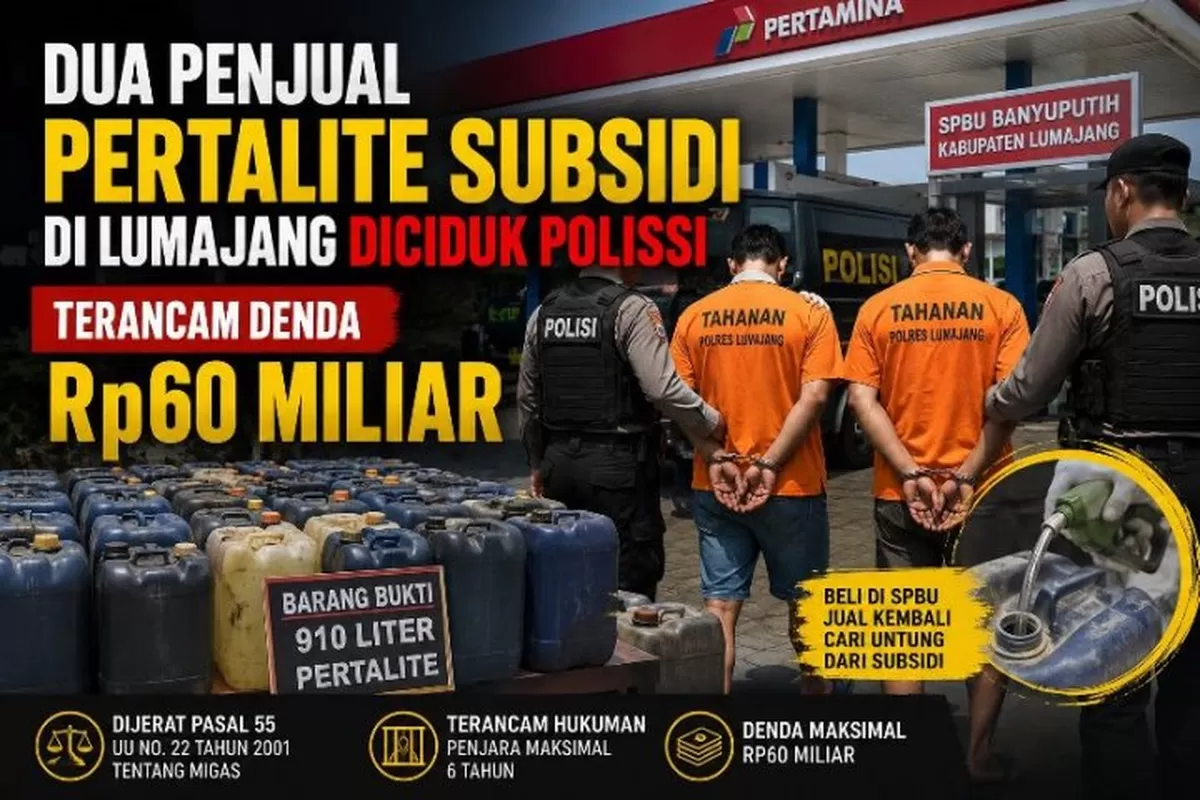 Dua Penjual Pertalite Subsidi di Lumajang Diciduk Polisi, Terancam Denda Rp60 Miliar