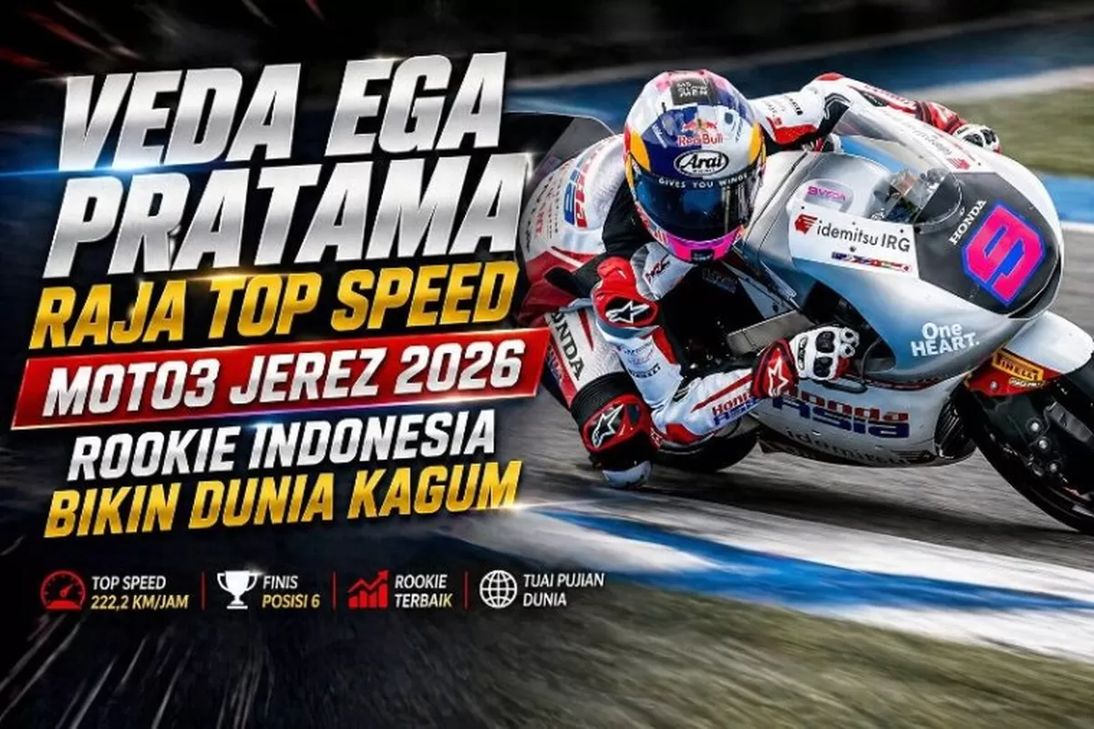 Veda Ega Pratama Raja Top Speed Moto3 Jerez 2026, Rookie Indonesia Bikin Dunia Kagum