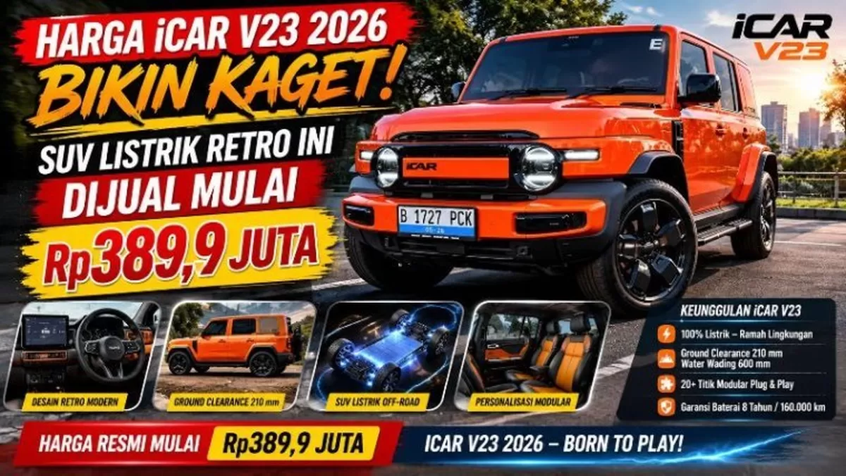 Harga iCAR V23 2026 Bikin Kaget, SUV Listrik Retro Ini Dijual Mulai Rp389,9 Juta