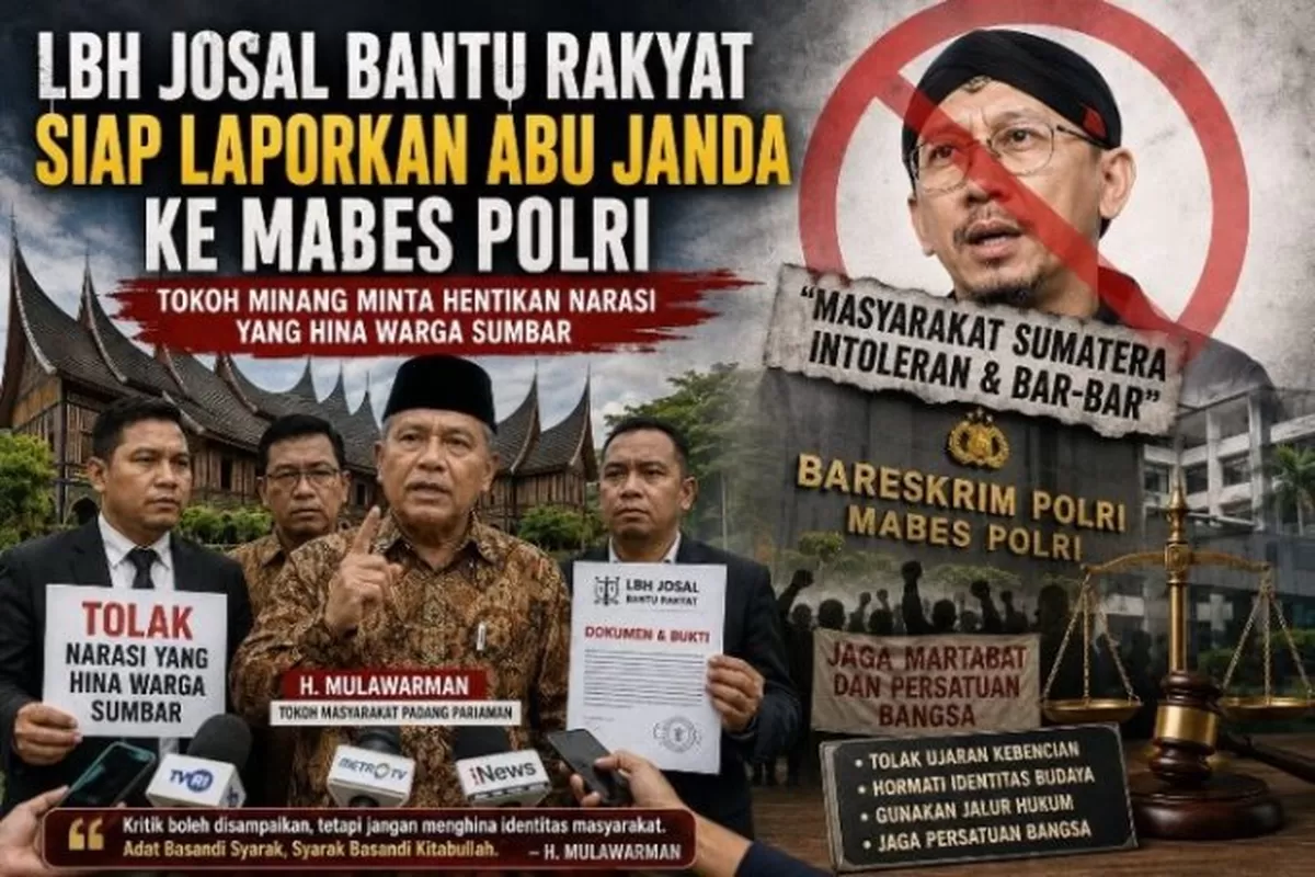 LBH Josal Bantu Rakyat Siap Laporkan Abu Janda ke Mabes Polri, Tokoh Minang Minta Hentikan Narasi yang Hina Warga Sumbar