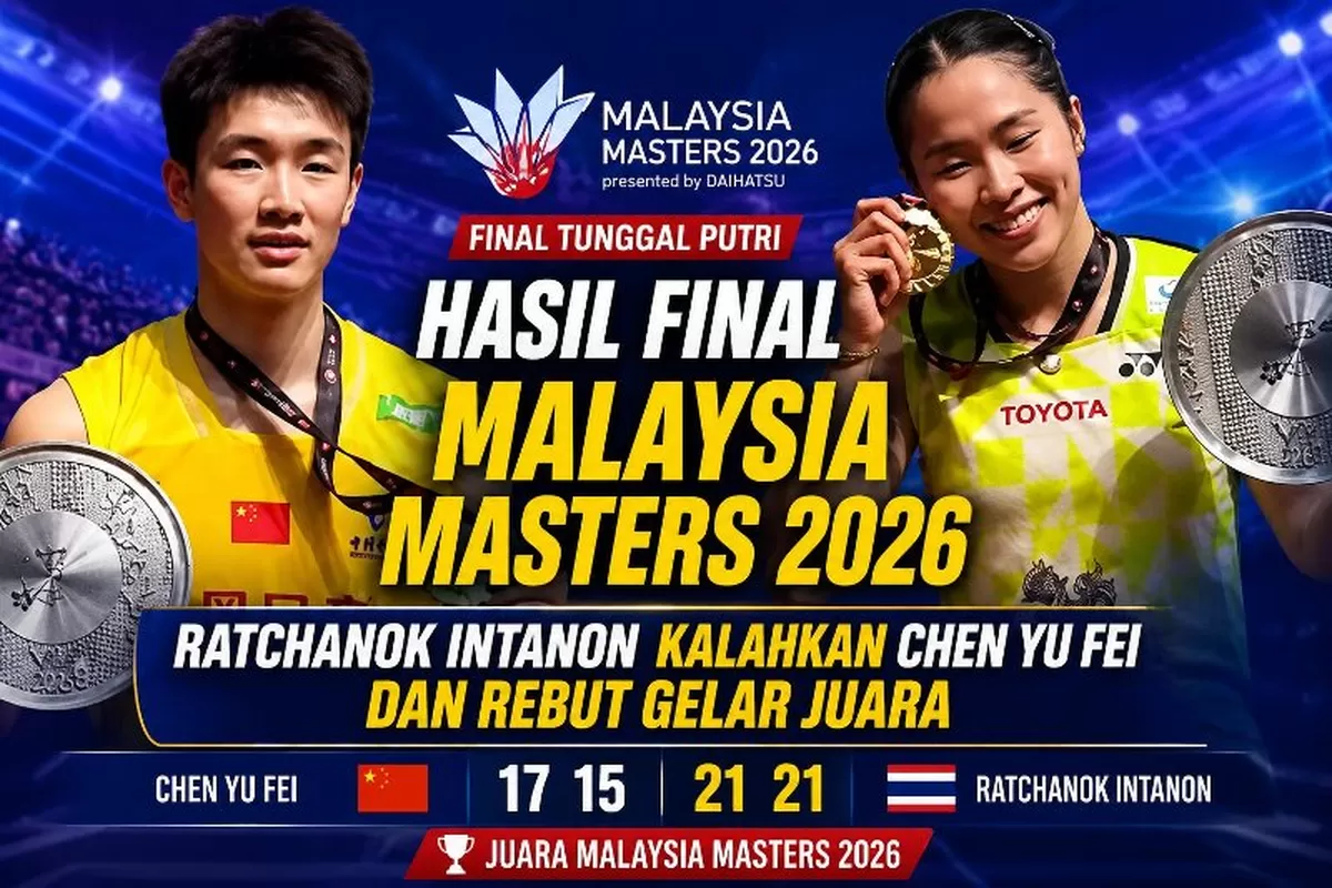 Hasil Final Malaysia Masters 2026: Ratchanok Intanon Kalahkan Chen Yu Fei dan Rebut Gelar Juara