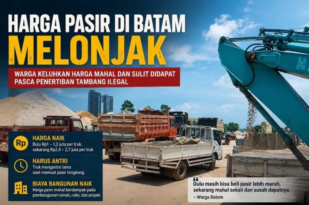 Pasir di Batam Melonjak, Warga Keluhkan Harga hingga Sulit Didapat
