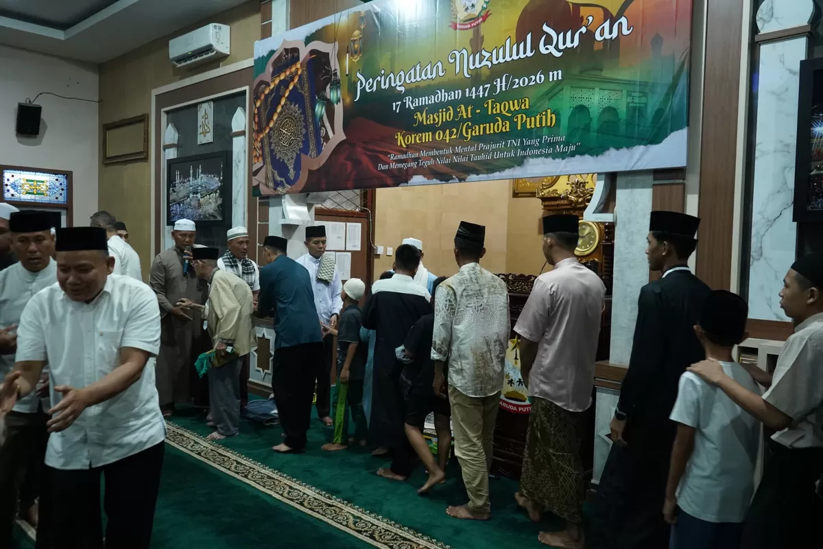 Peringatan Nuzulul Quran di Korem 042/Gapu. (Doc. Penrem 042/Gapu)