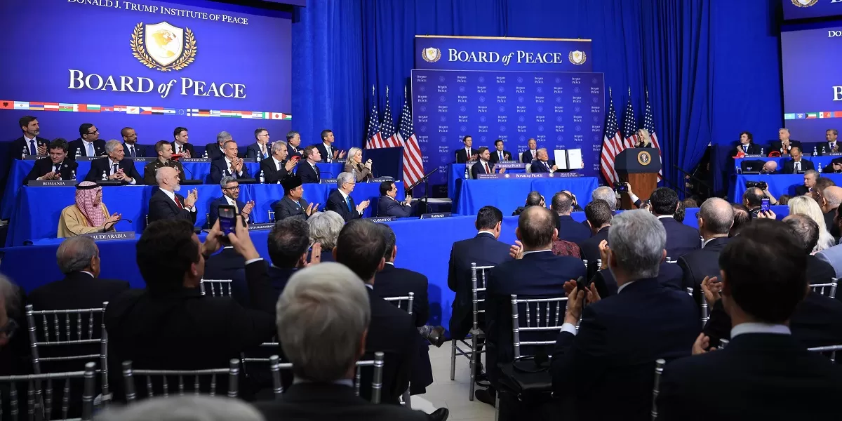 Presiden Prabowo Subianto menghadiri Board of Peace di Washington DC saat Indonesia diumumkan sebagai Wakil Komandan International Stabilization Force untuk misi stabilisasi Gaza. (Dok. Tim Media Presiden)