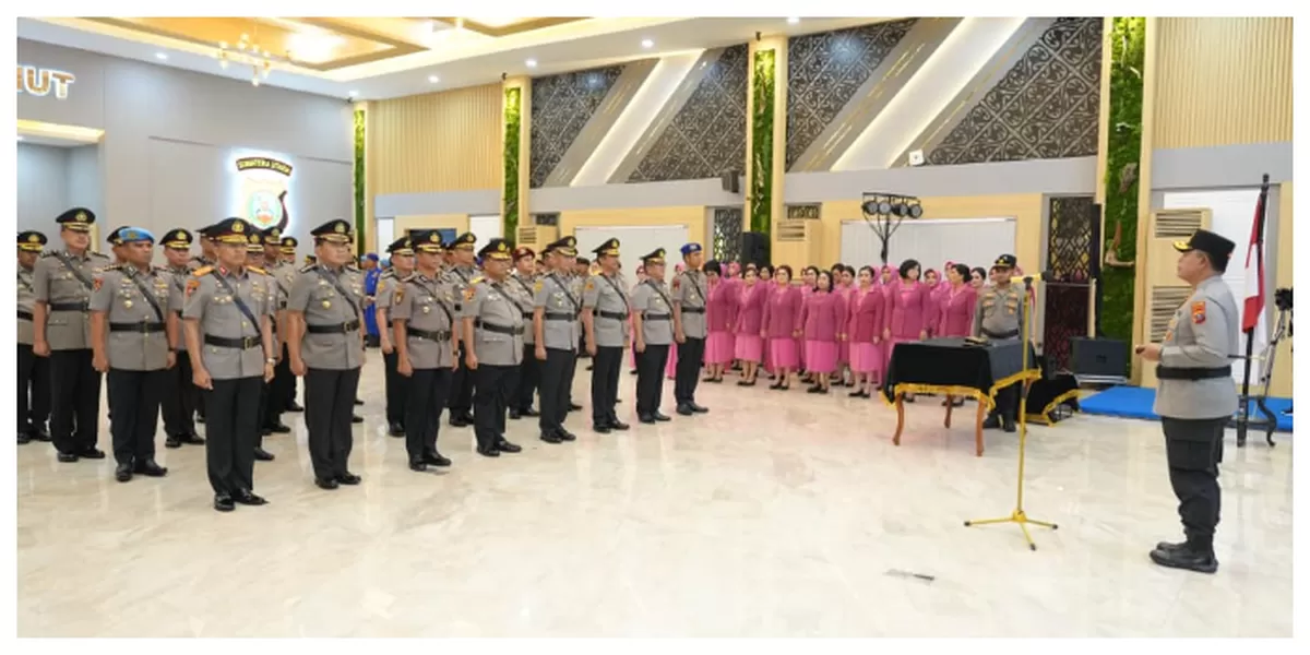 Prosesi sertijab di Polda Sumut. (Realitasonline.id/Dok)