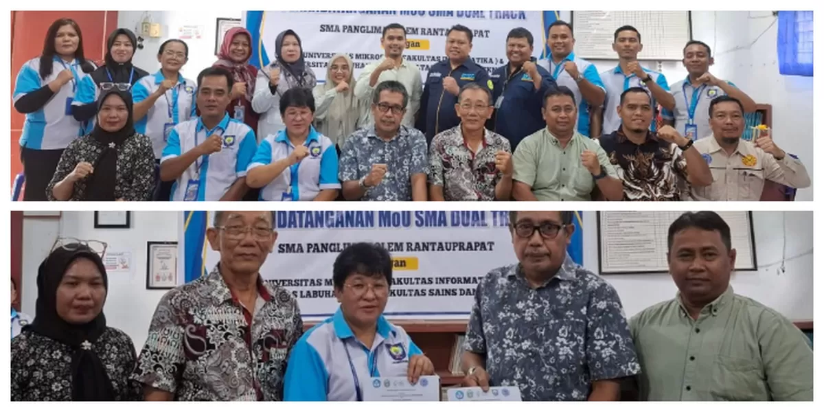 Universitas Labuhanbatu dan SMA Swasta Panglima Polem Rantauprapat menandatangani Nota Kesepahaman Bersama (Realitasonline.id / Arif)