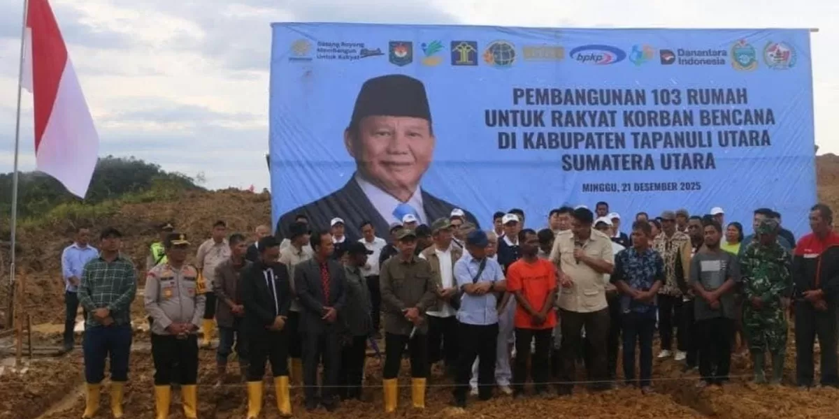 Dilokasi Desa Dolok Nauli Adiankoting Taput, 103 unit Huntap akan dibangun bantuan yayasan Buddha Tzu Chi. (Realitasonline.id/AS)
