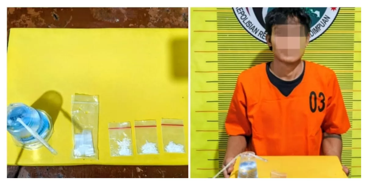Pelaku diduga sebagai pengedar narkoba jenis sabu yang ditangkap personil Satresnakoba Polres Padangsidimpuan, Rabu (14/1/2026) dini hari. (Realitasonline.id/Riswandy)