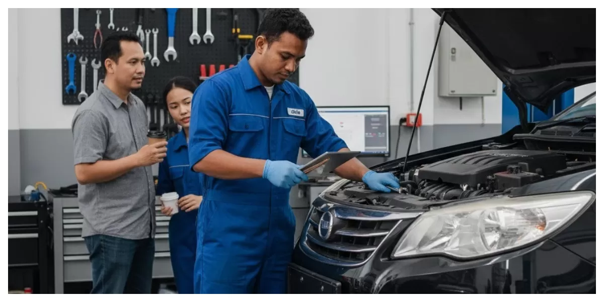  ilustrasi Servis Berkala Mobil (Realitasonline/ Canva)