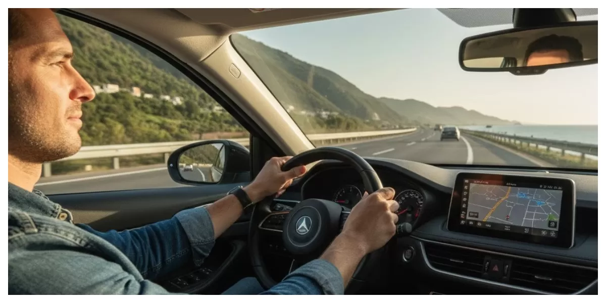 Ilustrasi Orang Sedang Menyetir di Perjalanan (Realitasonline/ Canva)