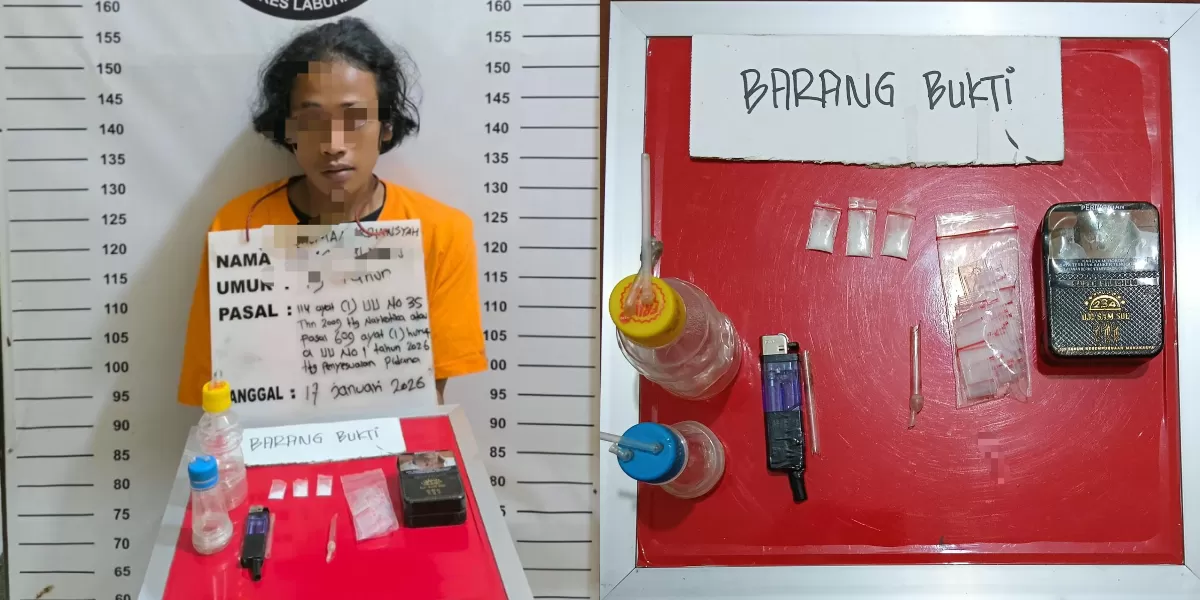 Dalam pengungkapan tersebut, petugas mengamankan seorang laki-laki berinisial SA (19), warga setempat.