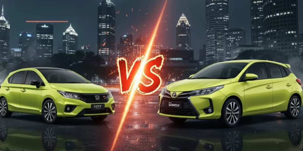 Keterangan foto: Ilustrasi Honda City Hatchback vs Toyota Yaris (Realitasonline/ Kolase Canva)