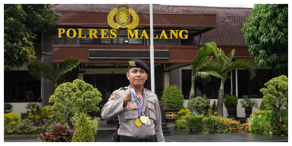 Briptu Firman, Polisi Polres Malang yang berprestasi. (Realitasonline.id/Dok)