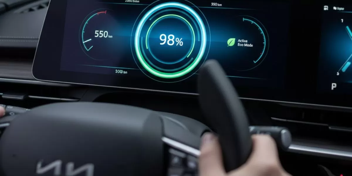 Keterangan foto: Ilustrasi indikator baterai pada mobil listrik (Realitasonline/ Canva)