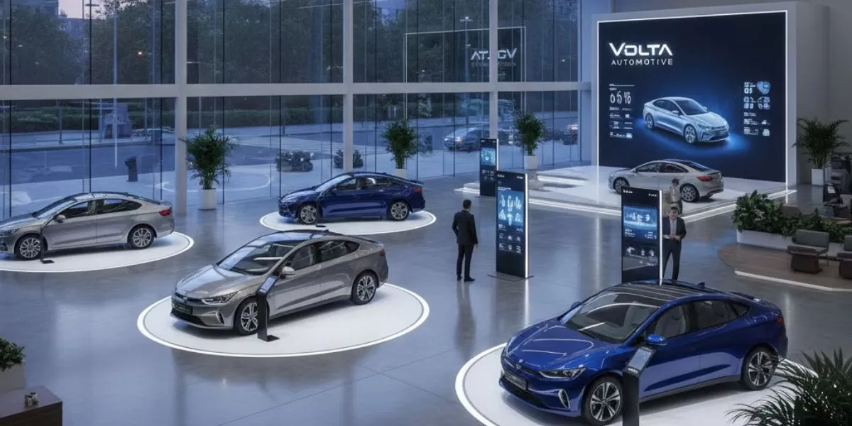  Keterangan foto: Ilustrasi mobil hybrid di showroom (Realitasonline/ Canva)