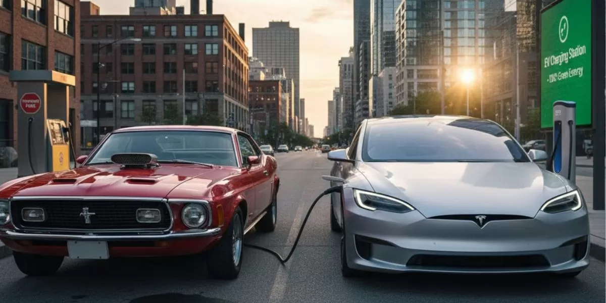  Keterangan foto: Ilustrasi mobil listrik dan bensin (Realitasonline/ Canva)