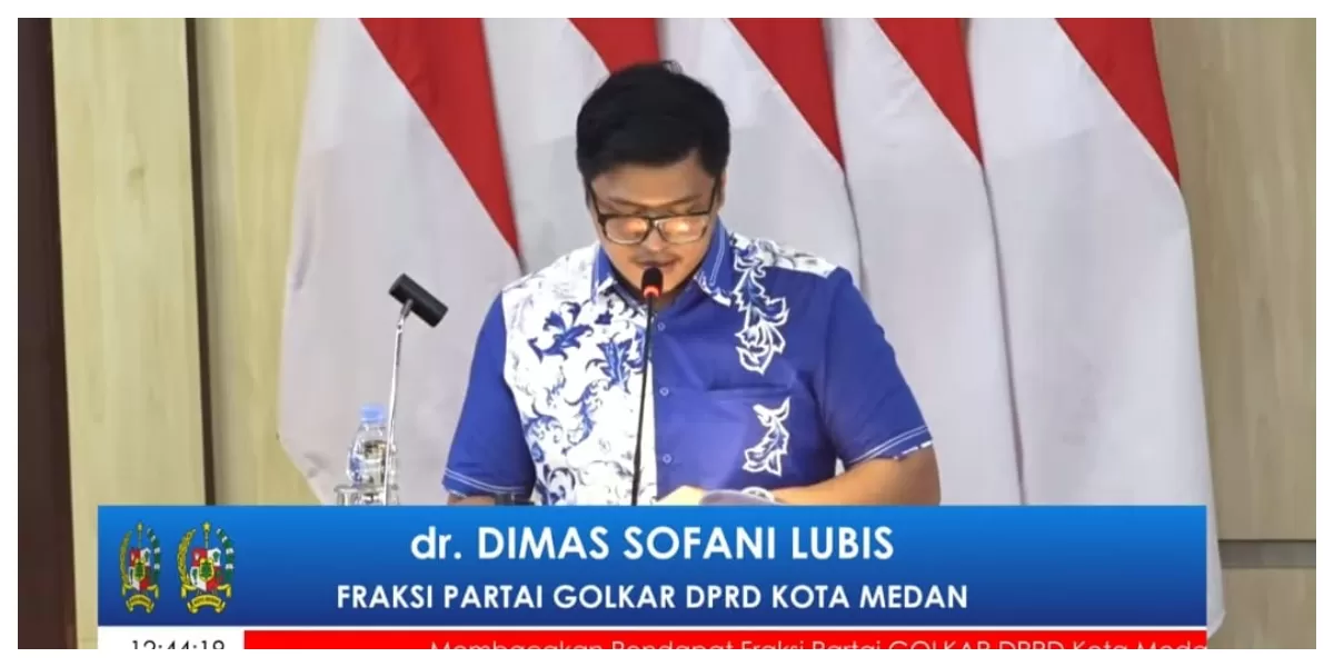 Anggota DPRD Medan dari Fraksi Golkar Dimas Sofiani Lubis. (Realitasonline.id/Dok)