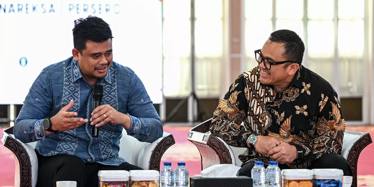 Gubernur Sumut Bobby Nasution dampingi sejumlah OPD, menerima audiensi Direksi PT Danareksa Persero di Aula Tengku Rizal Nurdin Rumah Dinas Gubernur, Jalan Sudirman No 41 Medan, Kamis (22/01/26)