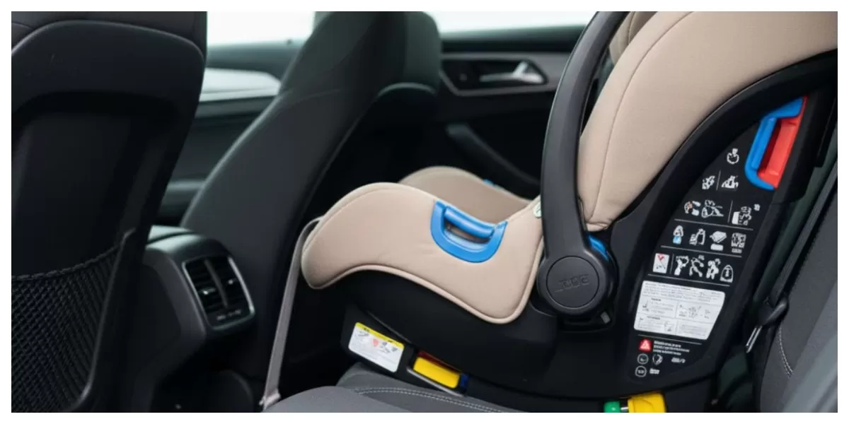 Ilustrasi keselamatan kursi bayi di mobil (Realitasonline/ Canva)