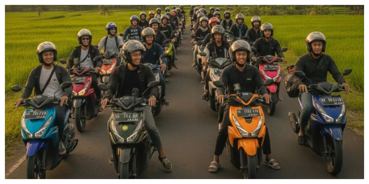  Ilustrasi motor sedang touring (Realitasonline/ Canva)