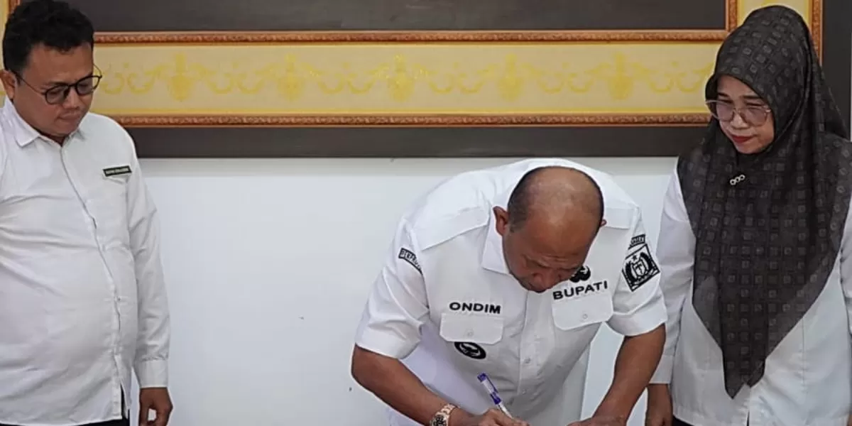 Bupati langkat Syah Afandin  komitmen meningkatkan pendapatan Daerah bersama bidang pertanahan. Poto (realitasonline.id - AA)