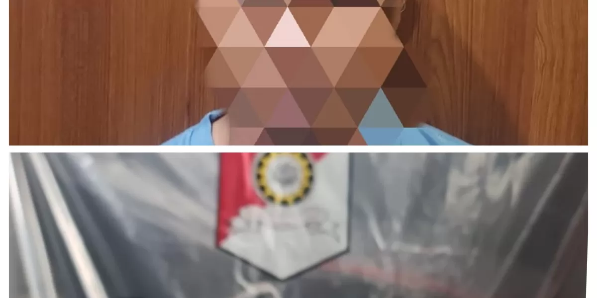 Keterangan Foto : Tersangka kasus KDRT ditangkap Polres Batu beserta barang bukti