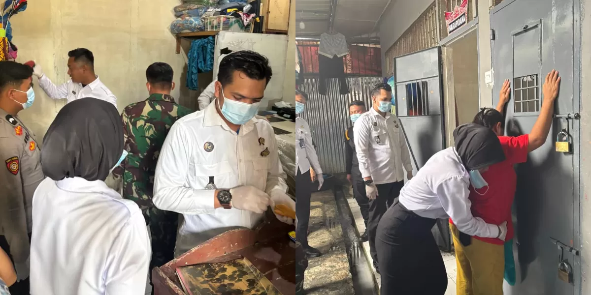 Otoritas pengamanan Rutan Tarutung didampingi TNI/Polri saat menggeledah kamar warga binaan pemasyarakatan. (Realitasonline.id/AS)