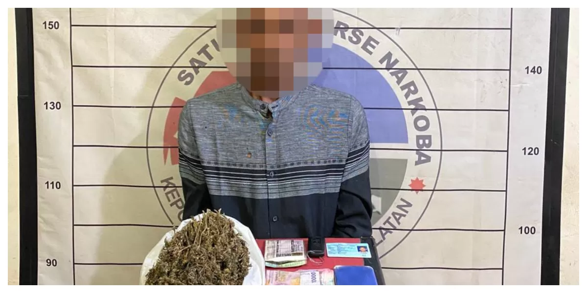 Terduga pengedar ganja diciduk Polres Aceh Selatan. (Realitasonline.id/Dok)
