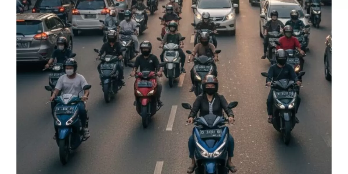 Keterangan foto: Ilustrasi pengguna motor matic (Realitasonline/ canva)