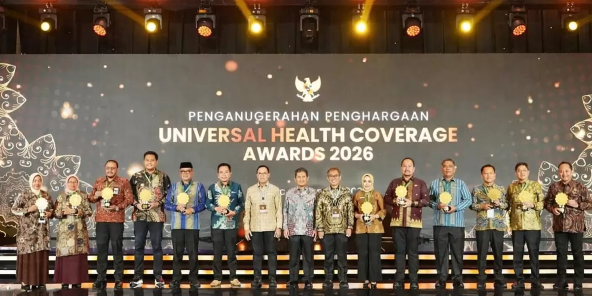 Bupati Labuhanbatu Maya Hasmita menghadiri acara penerimaan UHC Awards di Ballroom JI-Expo Kemayoran Jakarta Pusat Selasa 27/1/2026. 