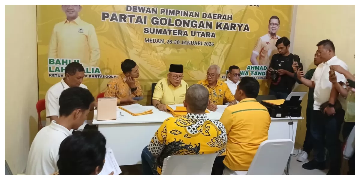 Keterangan Foto :Hendriyanto Sitorus Daftar Calon Ketua Golkar Sumut (Realitasonline.id / Dok)
