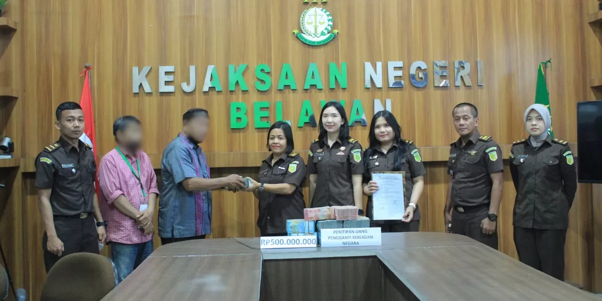 Kejaksaan Belawan terima uang ganti perkara korupai dana BOS SMA Negeri 19 Medan Tahun 2022&ndash;2023. (Realitasonline.id/dokumen)