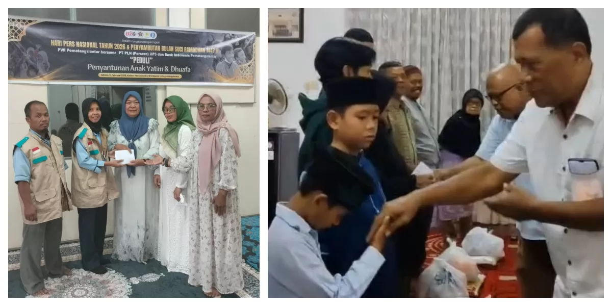 PWI bersama PLN UP3 Pematangsiantar dan Bank Indonesia santuni yatim dan dhuafa ( Realitasonline.id/SS)