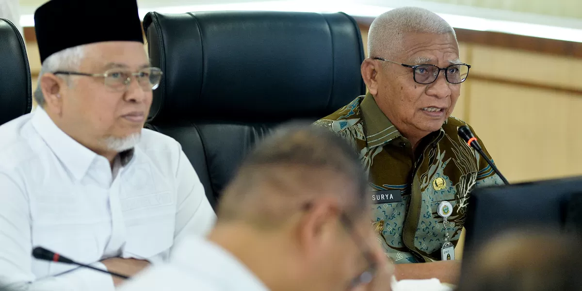 Wakil Gubernur Sumut Surya menerima Kunjungan Kerja Komisi VIII DPR RI di Ruang Rapat I Lantai 2 Kantor Gubernur Sumut Jalan Diponegoro Kota Medan, Jumat (20/2/2026). Kunjungan tersebut dilakukan dalam rangka Masa Persidangan III Tahun Sidang 2026-2026.