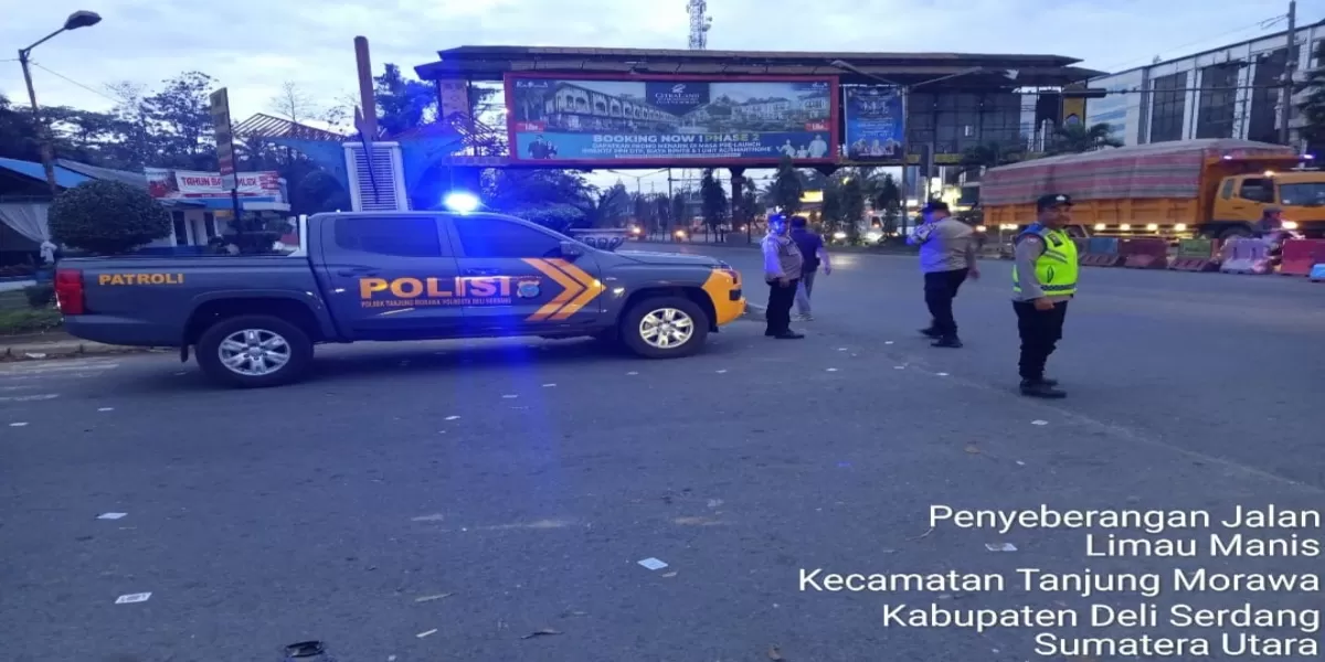 Personil Polresta Deli Serdang lakukan pemantauan di jalur lintas utama guna mengantisipasi keamanan (Realitas online.id/zul)