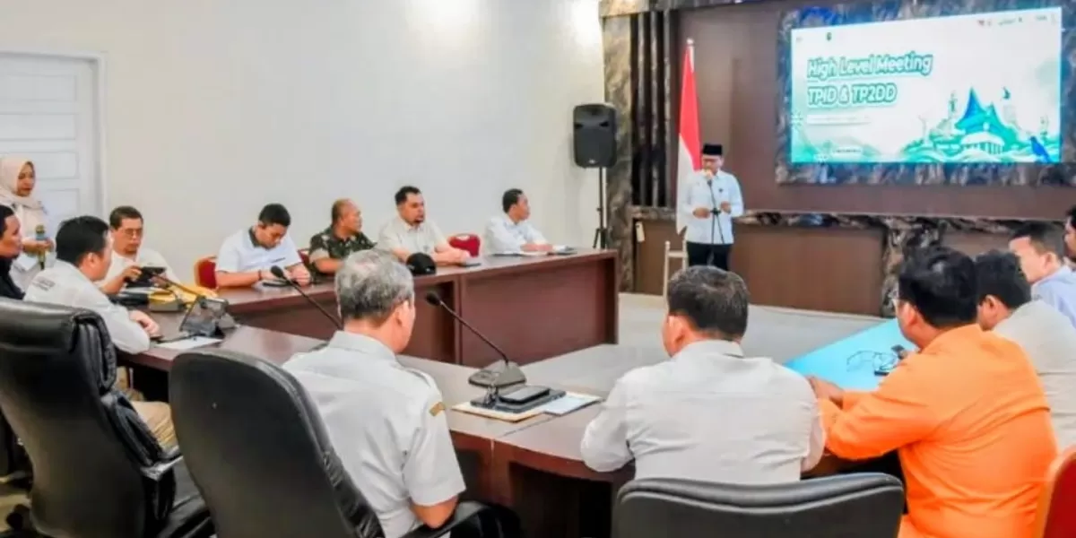 Pertemuan Pemko Padangsidimpuan. menggelar HLM TPID di aula Kantor Wali Kota, Rabu (4/3/2026).(Foto: Realitasonline/Riswandy)
