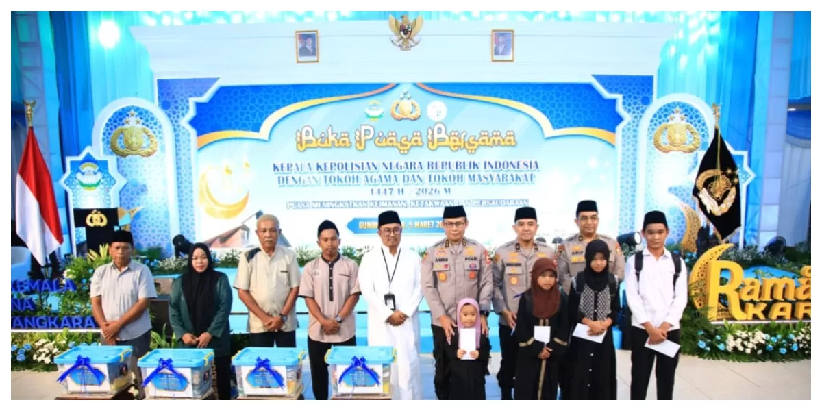 Polri menggelar buka puasa bersama tokoh agama dan warga di lokasi pembangunan SMA Kemala Taruna Bhayangkara, Gunung Sindur, Kabupaten Bogor. (Realitasonline.id/Dok)