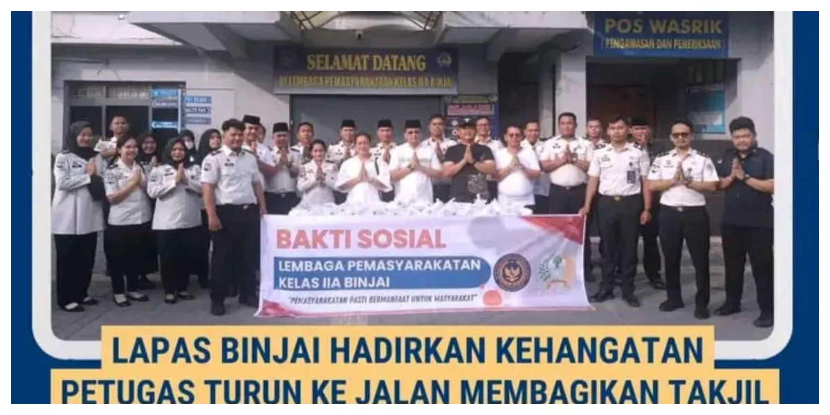  Suasana berbagi takjil kepada masyarakat di Lapas Kelas IIA Kota Binjai. (Realitasonline.id/Dok) 